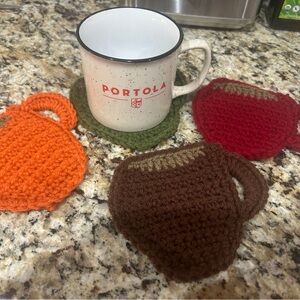 Portola Mug with Crochet Coasters